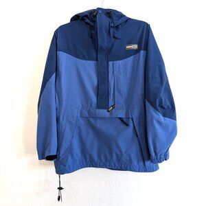 REI XCR Jacket Women's XS Blue Rain Zip Hiking Pocket Hooded Pullover Outdoor